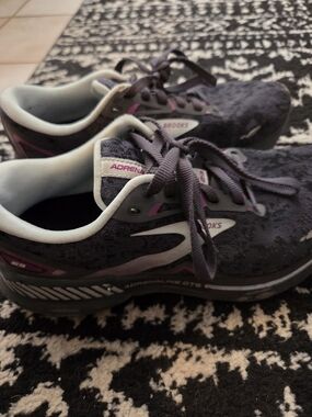 Brooks Adrenaline Women's Running Shoes - Dark Gray with Purple Accents
